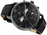 Tommy Hilfiger Evan Black Dial Black Leather Strap Watch for Men - 1710395 Authentic Buy Shop Now