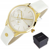 Tommy Hilfiger Brooklyn Quartz White Dial White Leather Strap Watch for Women - 1782018 Authentic Buy Shop Now