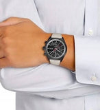 Hugo Boss Grand Prix Chronograph Black Dial Grey Leather Strap Watch for Men - 1513562 Authentic Buy Shop Now