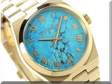 Michael Kors Channing Turquoise Dial Gold Steel Strap Watch For Women - MK5894 Authentic Buy Shop Now