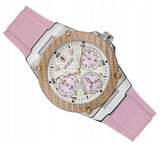 Guess Zena Quartz White Dial Pink Rubber Strap Watch For Women - W1094L4 Authentic Buy Shop Now
