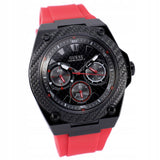 Guess Legacy Black Dial Red Silicone Strap Watch for Men - W1049G6 Authentic Buy Shop Now