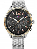 Tommy Hilfiger Gavin Chronograph Quartz Grey Dial Silver Mesh Bracelet Watch for Men - 1791466 Authentic Buy Shop Now
