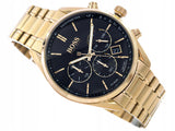 Hugo Boss Champion Black Dial Gold Steel Strap Watch for Men - 1513848 Authentic Buy Shop Now