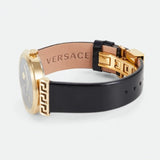 Versace Greca Meander Black Dial Black Leather Strap Watch for Women - VELW00420 Authentic Buy Shop Now
