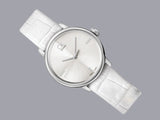Calvin Klein Accent Silver Dial White Leather Strap Watch for Women - K2Y2Y1KW Authentic Buy Shop Now