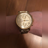 Fossil Boyfriend Chronograph Gold Dial Gold Steel Strap Watch for Women - ES2197 Authentic Buy Shop Now