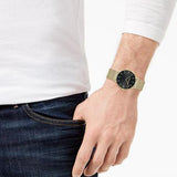 Coach Charles Black Dial Gold Mesh Bracelet Watch for Men - 14602440 Authentic Buy Shop Now