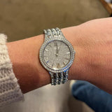 Bulova Crystal Collection Silver Dial Silver Steel Strap Watch for Women - 96L243 Authentic Buy Shop Now