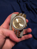 Bulova Crystal Collection Champagne Dial Two Tone Steel Strap Watch for Women - 98B174 Authentic Buy Shop Now