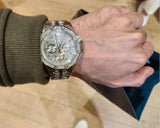 Bulova Crystal Collection Pave Silver Dial with Crystals Silver Steel Strap Watch for Men - 96C134 Authentic Buy Shop Now