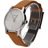 Calvin Klein City Silver Dial Orange Leather Strap Watch for Women - K2G231G6 Authentic Buy Shop Now