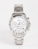 Hugo Boss Novia Chronograph Silver Dial Silver Steel Strap Watch for Women - 1502616 Authentic Buy Shop Now