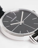 Calvin Klein Even Black Dial Black Leather Strap Watch for Women - K7B231CZ Authentic Buy Shop Now