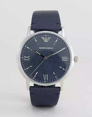 Emporio Armani Kappa Quartz Blue Dial Blue Leather Strap Watch For Women - AR11012 Authentic Buy Shop Now