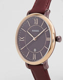 Fossil Jacqueline Burgundy Dial Burgundy Leather Strap Watch for Women - ES4099 Authentic Buy Shop Now