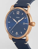 Fossil The Commuter Blue Dial Blue Leather Strap Watch for Men - FS5274 Authentic Buy Shop Now