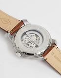 Fossil Grant Automatic Beige Skeleton Dial Brown Leather Strap Watch for Men - ME3099 Authentic Buy Shop Now