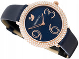 Swarovski Crystal Frost Blue Dial Blue Leather Strap Watch for Women - 5484061 Authentic Buy Shop Now