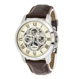 Fossil Grant Automatic White Dial Brown Leather Strap Watch for Men - ME3027 Authentic Buy Shop Now