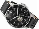 Fossil Crewmaster Sports Automatic Black Dial Black Leather Strap Watch for Men - ME3148 Authentic Buy Shop Now