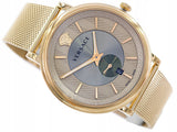 Versace V Circle Quartz Gold Dial Gold Mesh Bracelet Watch For Men - VBQ070017 Authentic Buy Shop Now