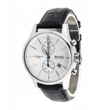 Hugo Boss Jet Silver Dial Black Leather Strap Watch for Men - 1513282 Authentic Buy Shop Now