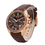 Hugo Boss Driver Chronograph Brown Dial Brown Leather Strap Watch For Men - HB1513093 Authentic Buy Shop Now