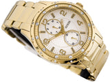Guess Siren Diamonds Silver Dial Gold Steel Strap Watch for Women - W0442L2 Authentic Buy Shop Now