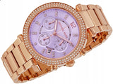 Michael Kors Parker Purple Dial Rose Gold Steel Strap Watch for Women - MK6169 Authentic Buy Shop Now