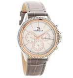 Tommy Hilfiger Ari Diamonds White Dial Grey Leather Strap Watch for Women - 1781980 Authentic Buy Shop Now
