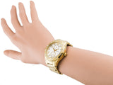 Guess Siren Diamonds Silver Dial Gold Steel Strap Watch for Women - W0442L2 Authentic Buy Shop Now