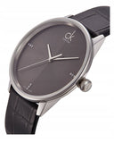 Calvin Klein Grey Dial Black Leather Strap Watch for Women - K2Y2Y1CU Authentic Buy Shop Now