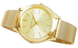 Michael Kors Slim Runway Champagne Dial Gold Mesh Bracelet Watch for Women - MK3282 Authentic Buy Shop Now