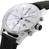 Hugo Boss Jet Silver Dial Black Leather Strap Watch for Men - 1513282 Authentic Buy Shop Now
