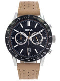 Hugo Boss Allure Black Dial Brown Leather Strap Watch for Men - 1513964 Authentic Buy Shop Now