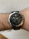 Guess Intrepid Chronograph Black Dial Two Tone Steel Strap Watch for Men - W0167G1 Authentic Buy Shop Now