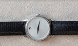 Movado Museum Quartz Silver Dial Black Leather Strap Watch For Men - 2100001 Authentic Buy Shop Now