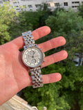 Fossil Boyfriend Chronograph Silver Dial Silver Steel Strap Watch for Women - ES2198 Authentic Buy Shop Now