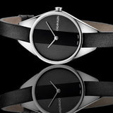 Calvin Klein Rebel Black Grey Dial Black Leather Strap Watch for Women - K8P231C1 Authentic Buy Shop Now