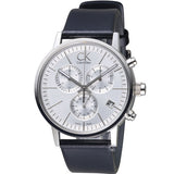 Calvin Klein Post Minimal White Dial Black Leather Strap Watch for Men - K7627120 Authentic Buy Shop Now