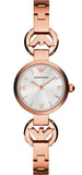 Emporio Armani Retro Quartz Silver Dial Rose Gold Steel Strap Watch For Women - AR1776 Authentic Buy Shop Now