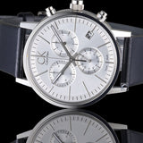 Calvin Klein Post Minimal White Dial Black Leather Strap Watch for Men - K7627120 Authentic Buy Shop Now