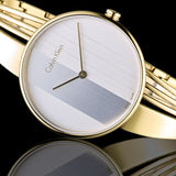 Calvin Klein Drift Silver Dial Gold Steel Strap Watch for Women - K6S2N516 Authentic Buy Shop Now