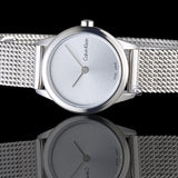 Calvin Klein Minimal White Dial Silver Mesh Bracelet Watch for Women - K3M231Y6 Authentic Buy Shop Now