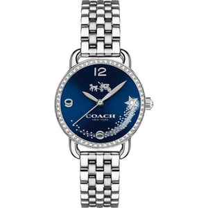 Coach Glitz Blue Dial Silver Steel Strap Watch for Women - 14502693 Authentic Buy Shop Now