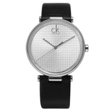 Calvin Klein Sight Silver Dial Black Leather Strap Watch for Men - K1S21120 Authentic Buy Shop Now