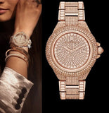 Michael Kors Camille Crystal Rose Gold Dial Rose Gold Steel Strap Watch for Women - MK5862 Authentic Buy Shop Now