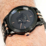 Versace Palazzo Empire Black Dial Two Tone Steel Strap Watch for Men - VERD00618 Authentic Buy Shop Now