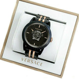 Versace Palazzo Empire Black Dial Two Tone Steel Strap Watch for Men - VERD00618 Authentic Buy Shop Now